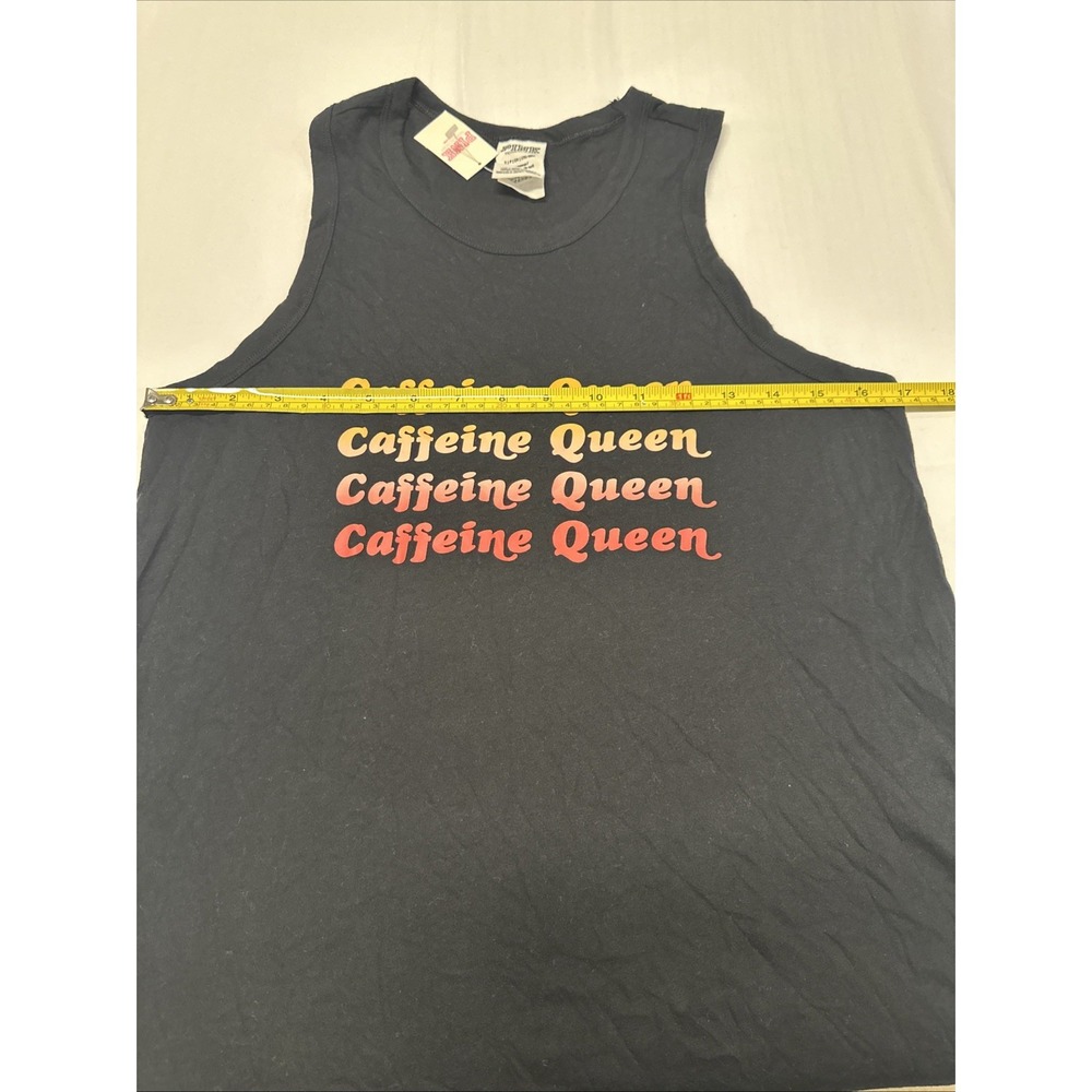 Victorias Secret Pink Women Size Small Sleeveless Shirt "Caffeine Queen" Black - Picture 6 of 8